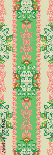Obraz na płótnie seamless beautiful wallpaper cards border design floral leaf vintage ornament Victorian geometric ethnic print paisley pattern w salonie