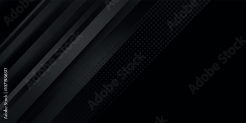 Black abstract background. Elegant dark diagonal shape elements. Modern luxury grey gradient graphic design.