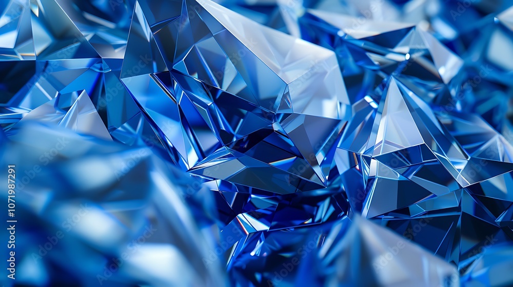 Background Crystal facets in various shades of blue sapphire, creating a geometric abstract pattern. Background Crystal facets in various shades of blue sapphire, creating a geometric abstract pattern.