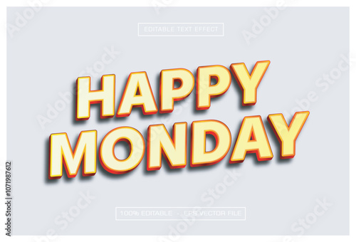 Happy Monday 3D Text Effect