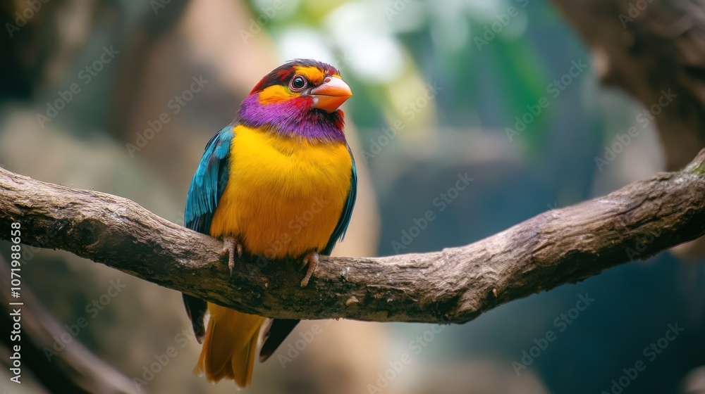 Colorful Bird on Branch Colorful Bird on Branch