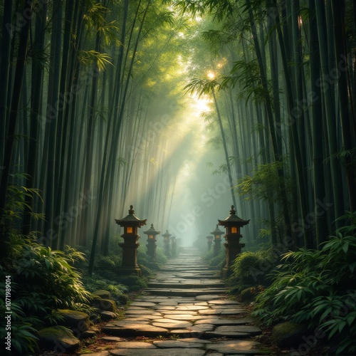 Enlightened Path: The Bamboo Forest Sanctuary