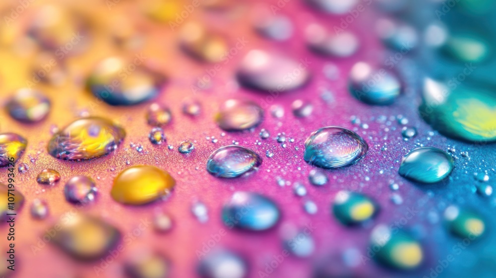 Water Droplets on a Colorful Surface Water Droplets on a Colorful Surface