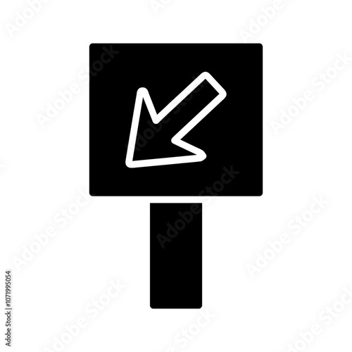 Diagonal Down-Left Arrow Vector Icon