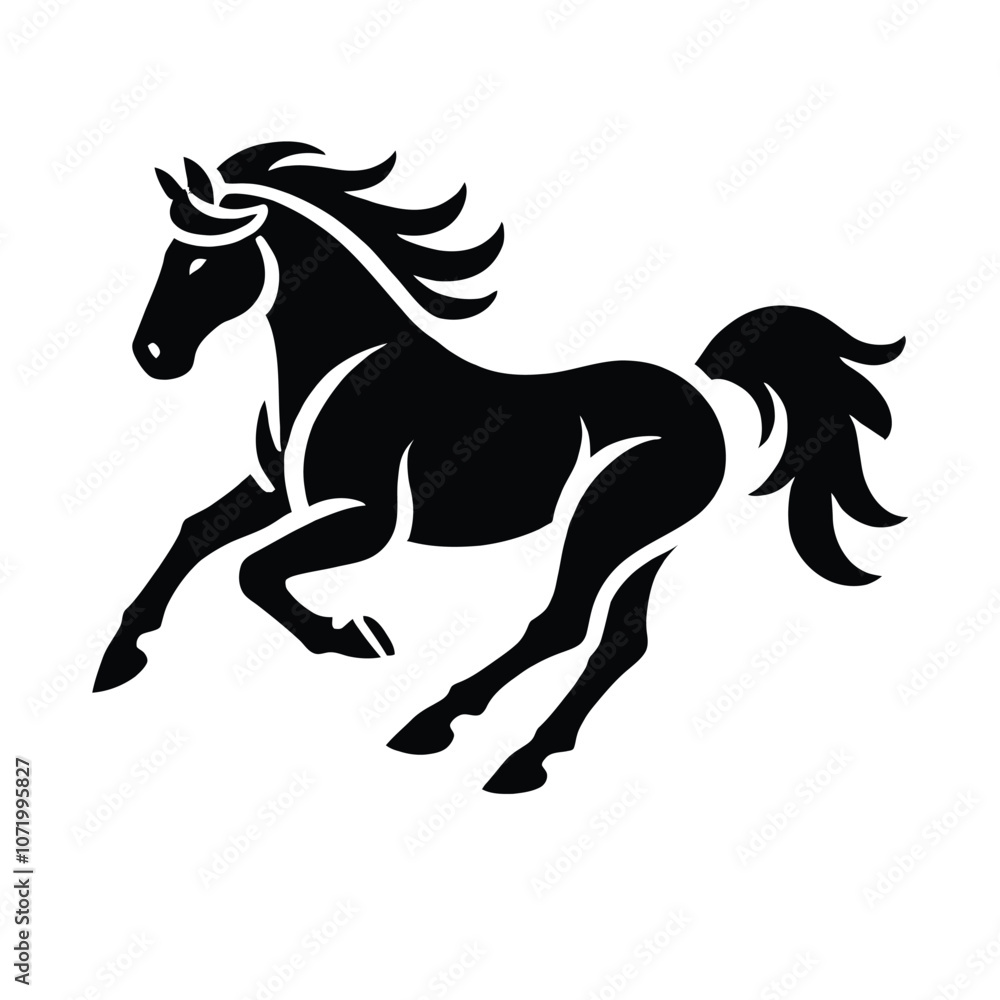 Horse Silhouette in Motion Horse Silhouette in Motion