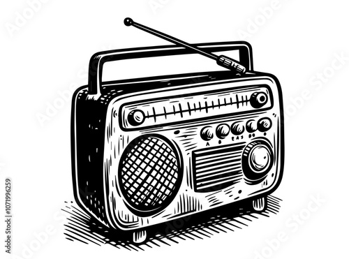 retro radio illustration technology digital vector digital