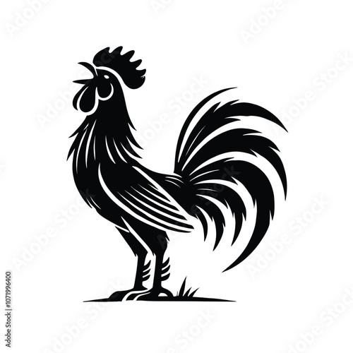 Rooster Silhouette Crowing