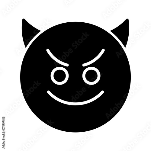 Smiling Face with Horns Vector Icon