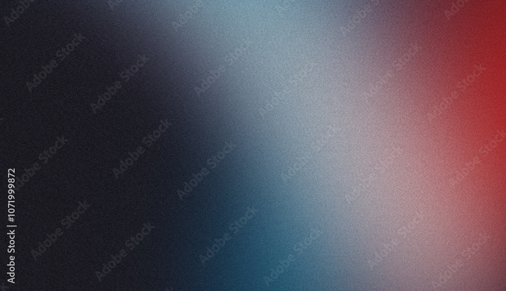 Fototapeta premium Grainy gradient abstract background, dark noisy poster black backdrop red blue white black color wave banner design,
