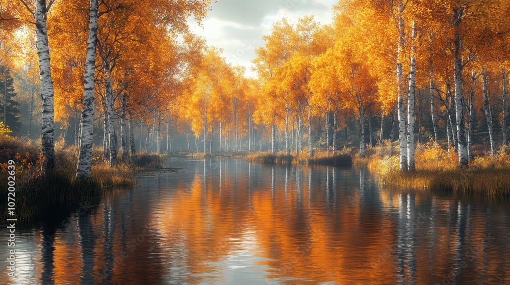 Fototapeta premium Autumn Forest Reflections