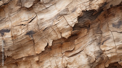 Close-up of rugged tree bark reveals intricate textures and age-old patterns, embodying the resilience and timeless beauty of nature. photo