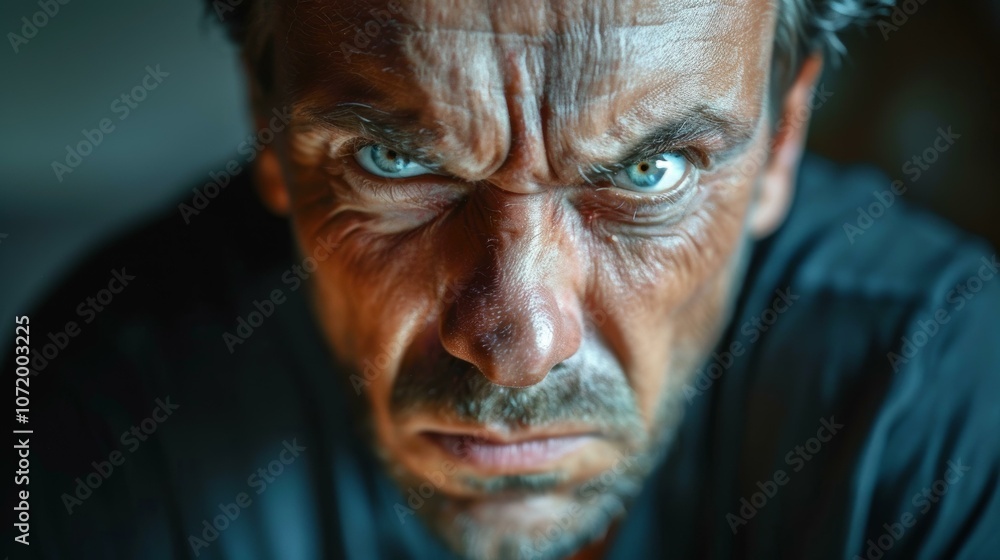 Close-up Portrait of an Angry Man Close-up Portrait of an Angry Man