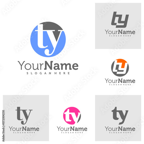 Free Download Set of Modern letter TY logo design vector. Creative TY logo concepts template - GFXLoad