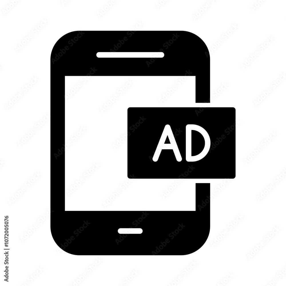 Mobile Advertising Vector Icon Mobile Advertising Vector Icon