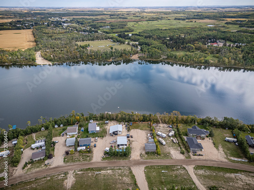 Fototapeta Aerial Drone View of Lucien Lake, Saskatchewan