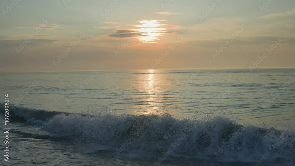 Slow Motion Breaking Waves on the Black Sea at Sunrise, Recorded in Mamaia, Romania. Original audio included. Slow Motion Breaking Waves on the Black Sea at Sunrise, Recorded in Mamaia, Romania. Original audio included.