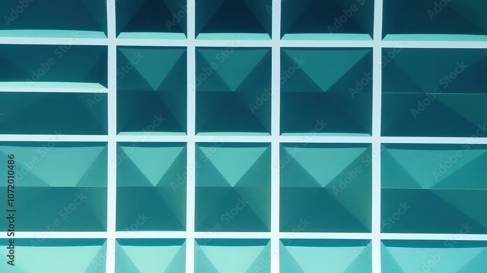 Obraz premium Abstract geometric pattern in shades of blue and green, green, wallpaper, color