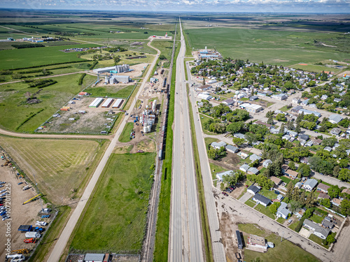 Aerial Drone View of Delisle, Saskatchewan photo