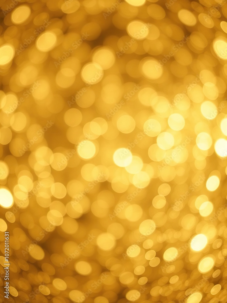 Fototapeta premium Abstract golden glittering background with shimmering particles and soft bokeh lights, background, celebration