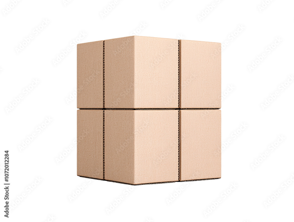 a cardboard box with four squares a cardboard box with four squares