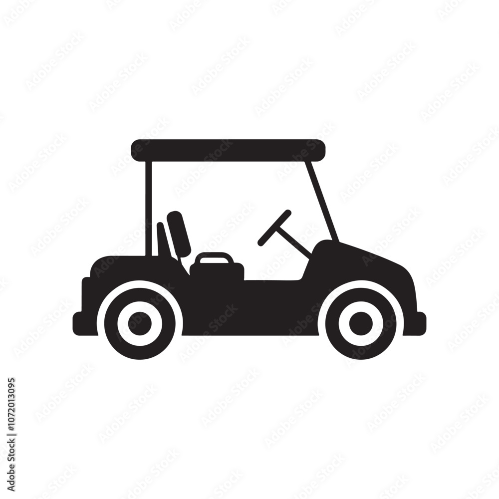 golf cart icon silhouette vector art flat illustrations golf cart icon silhouette vector art flat illustrations