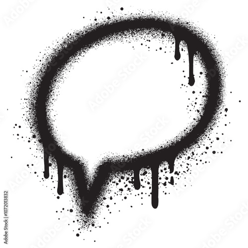 speech bubble graffiti with black spray paint. vector illustration.