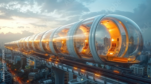 High speed modern train in ...