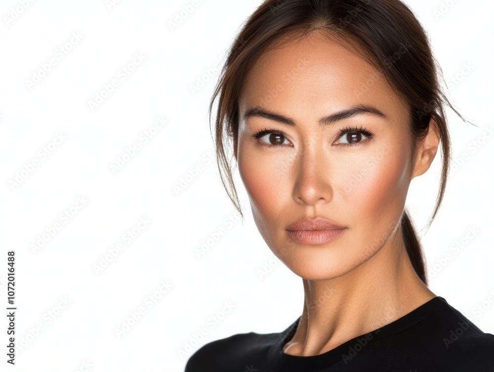 Confident Model in Black Shirt with Isolated Background Confident Model in Black Shirt with Isolated Background