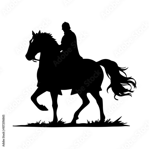 knight horse silhouettes vector black color silhouette on a white background 1