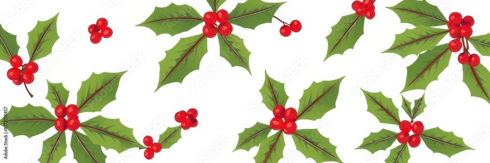 Christmas doodle flat style wreath with holly leaves, berries, and festive decorations on a white background, leaves, isolated, Christmas Christmas doodle flat style wreath with holly leaves, berries, and festive decorations on a white background, leaves, isolated, Christmas