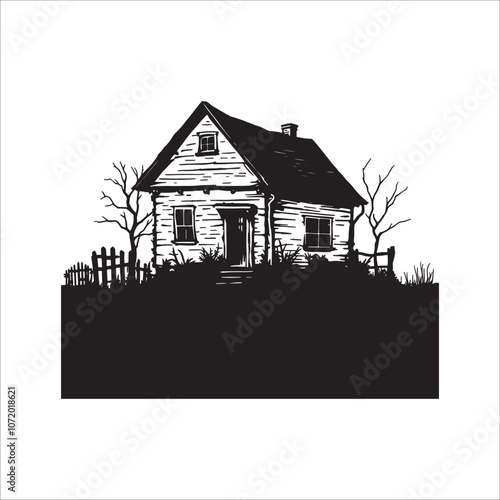 black house art, silhouettes vector