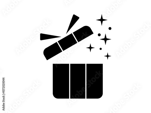 open gift box, icon vector tamplet illustration, isolated on white