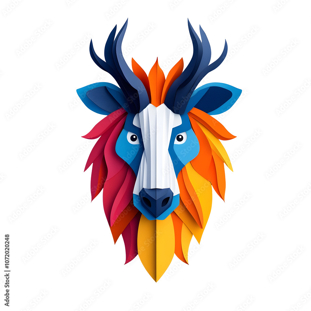 Naklejka premium Striking Modernist Graphic with Playful Anthropomorphic Animal Figures