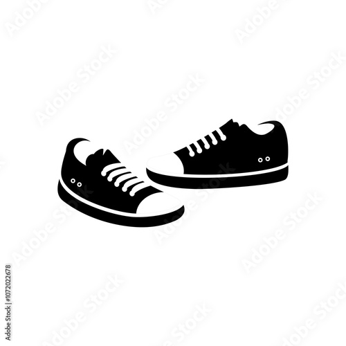 Two black shoes simple vector