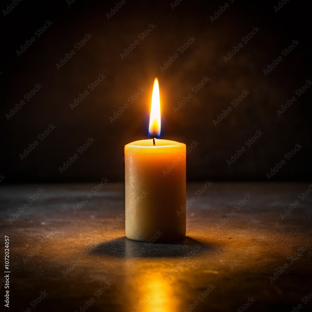 Candle Illuminating a Dark Room Candle Illuminating a Dark Room