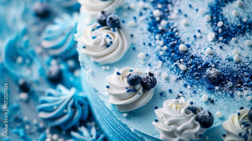 Blue Velvet Cake Filling Background in UHD Top View photo