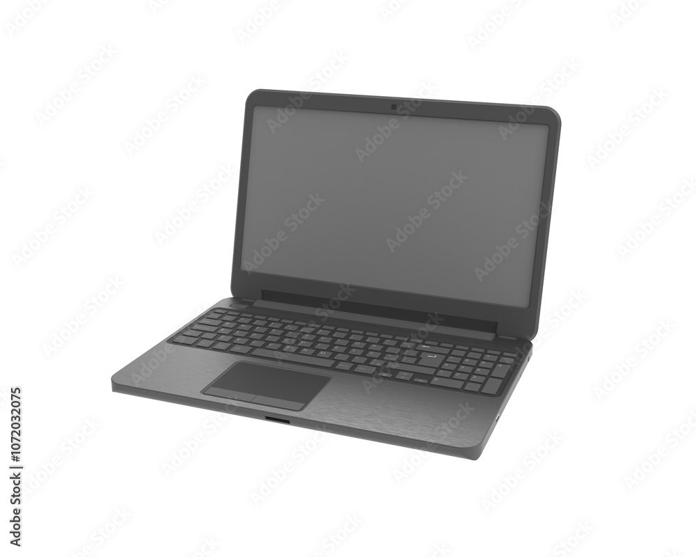 Notebook laptop isolate in transparent background Notebook laptop isolate in transparent background