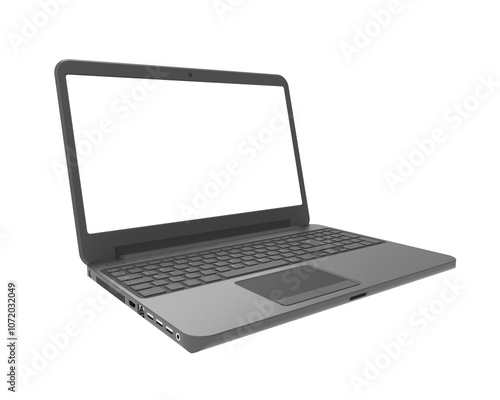 Notebook laptop isolate in transparent background 