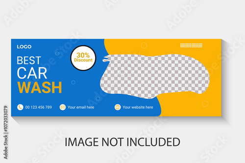 Car wash facebook cover design template..