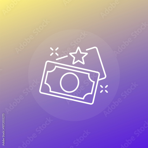 bonus payout or benefit icon, line vector