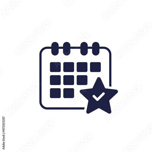 Bonus schedule, monthly reward icon with calendar