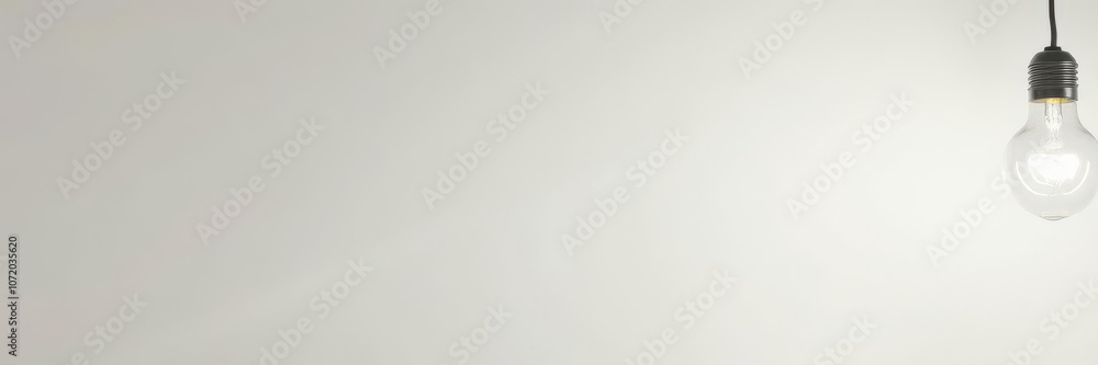 Light bulb glowing brightly on a white background with soft shadows, brightness, isolated, invention Light bulb glowing brightly on a white background with soft shadows, brightness, isolated, invention