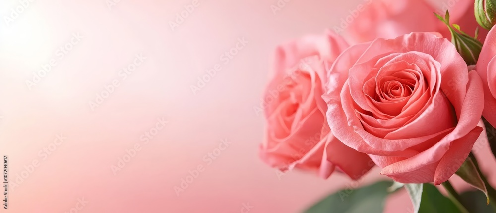 A bunch of pink roses in a vase on a table A bunch of pink roses in a vase on a table