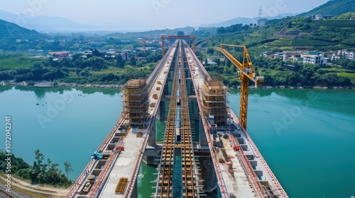 A construction site is visible in the distance