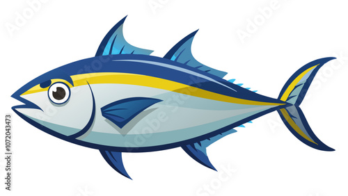 tuna fish isolated on white, tuna fish vector illustration