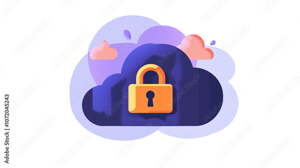 A cloud icon with a lock symbol, representing secure cloud storage A cloud icon with a lock symbol, representing secure cloud storage