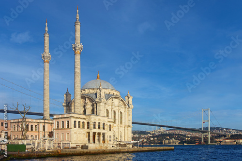 Valokuva Beautiful view of Ortakoy Mosque at afternoon facing the Bosphorus canal, Istanb