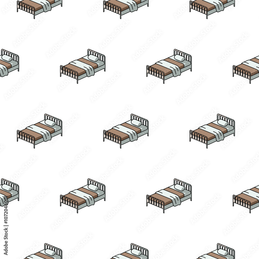 Fototapeta premium vector repeated bed pattern, furniture background design