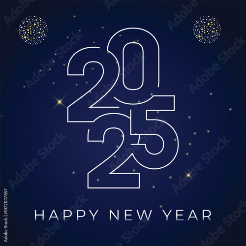 Happy new year 2025 firework background