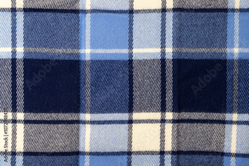 Blue plaid cloth background.